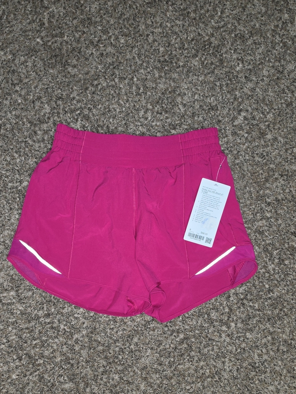 Lululemon Hotty Hot HR Short 4" Lined Sz 8! Pink Flare, NWTS!